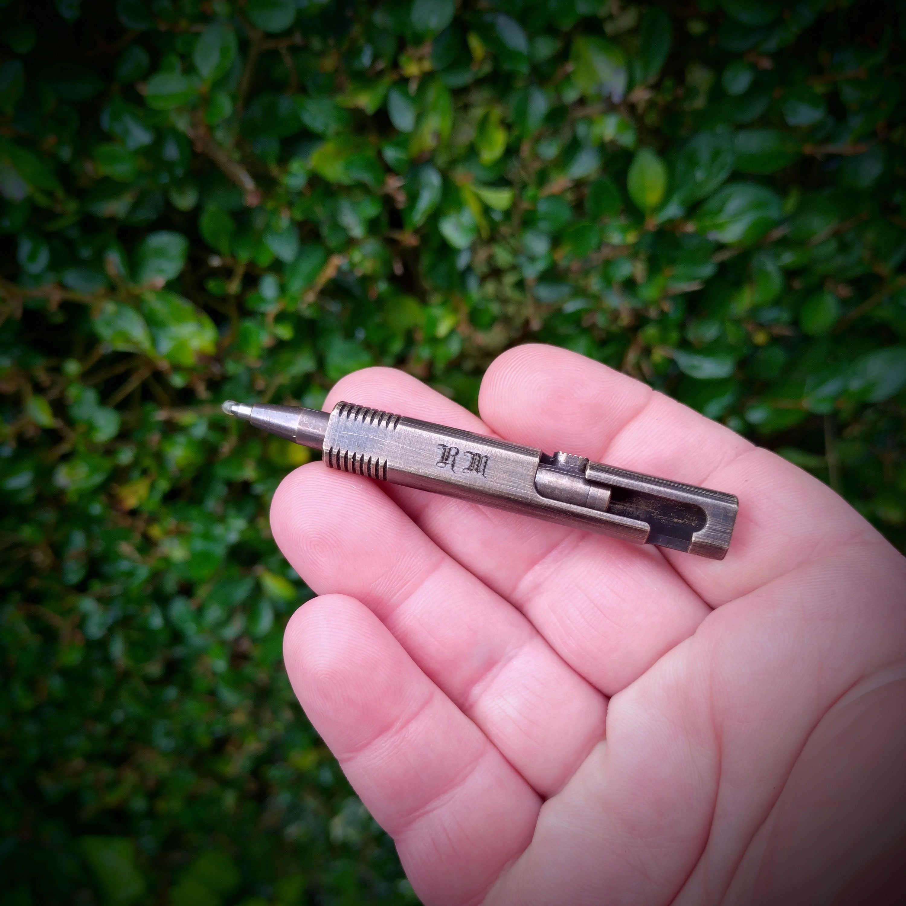 A016 Coltello Tascabile Con Manico In Sequoia Campeggio Con Finestra Rotta A Con - Foto 10