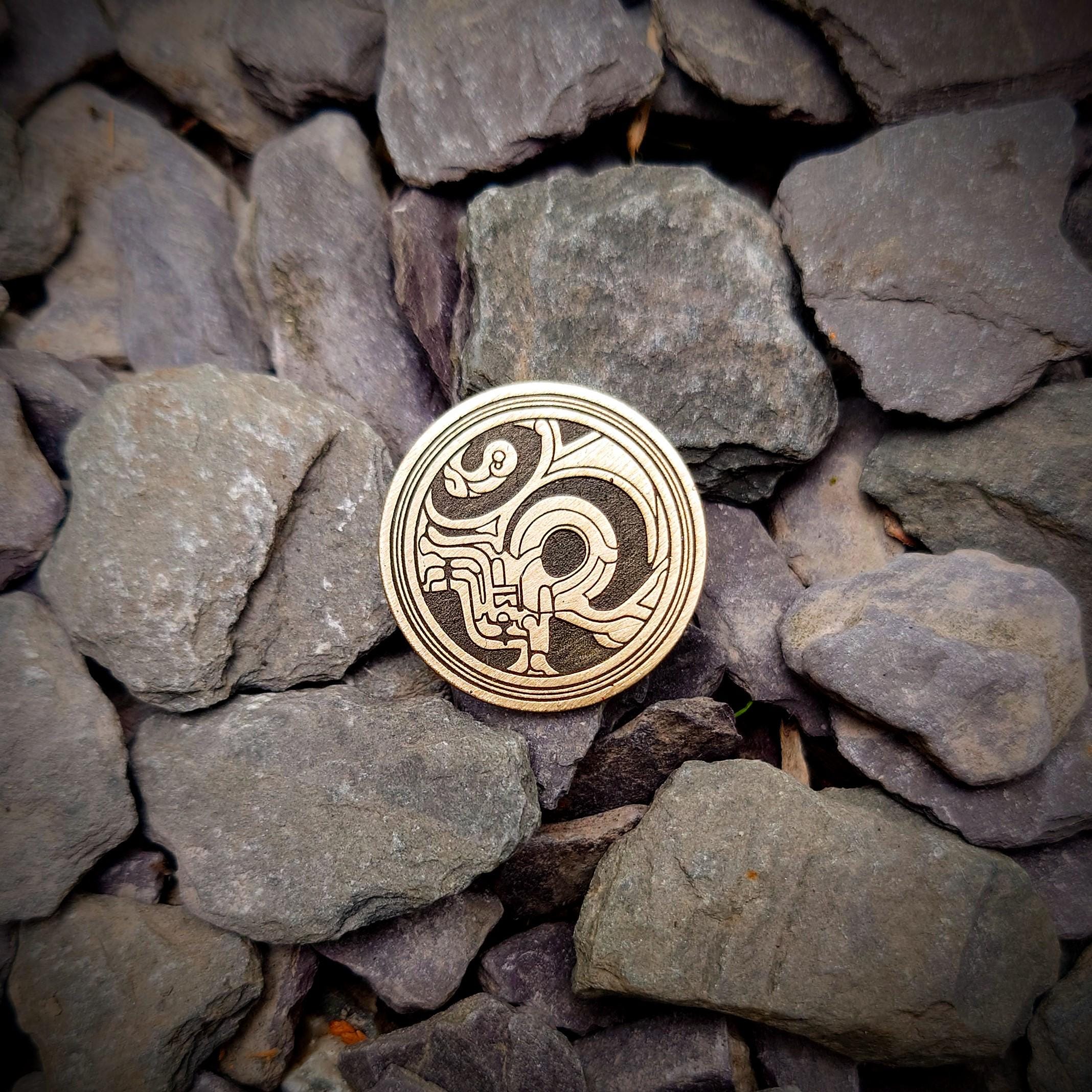 Gallifreyan Seal of Omega & TARDIS Custom Engraved Metal Disc