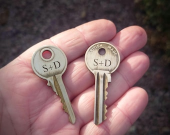 Personalised vintage Key to my Heart | Valentines Day gifts | Wedding day something old | Love charm | Custom engraved necklace pendant.