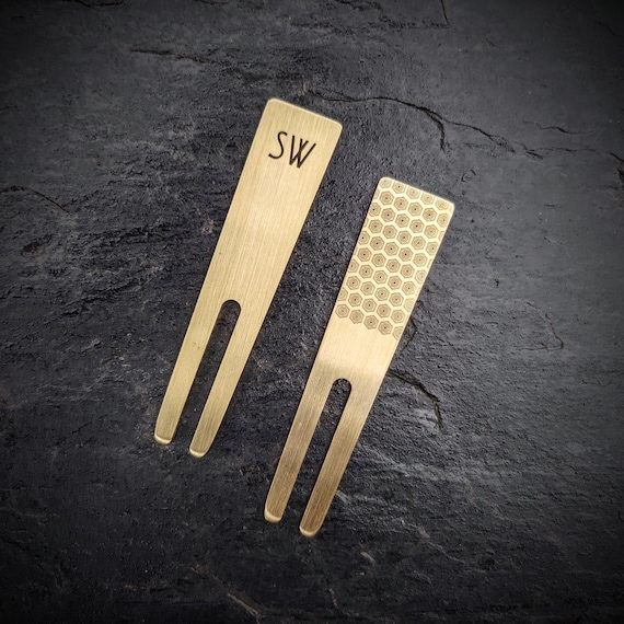 Pure Brass Custom Golf Divot Tool, Pitch Mark Repairer - Laser