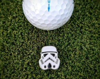 Stormtrooper inspired enamel golf ball marker - Personalised laser engraving | RPG, board game piece | Geek gift | Star Wars cosplay.