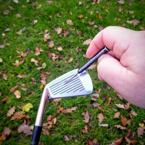 Multi function Brass or Aluminium golf groove cleaner spike, divot tool, pitch mark repair single prong - Laser engraved personalisation.