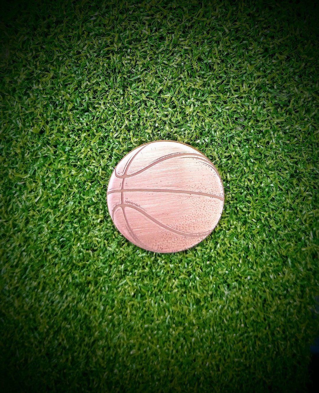Custom Copper Golf Ball Marker the Basketball With Laser Engraved