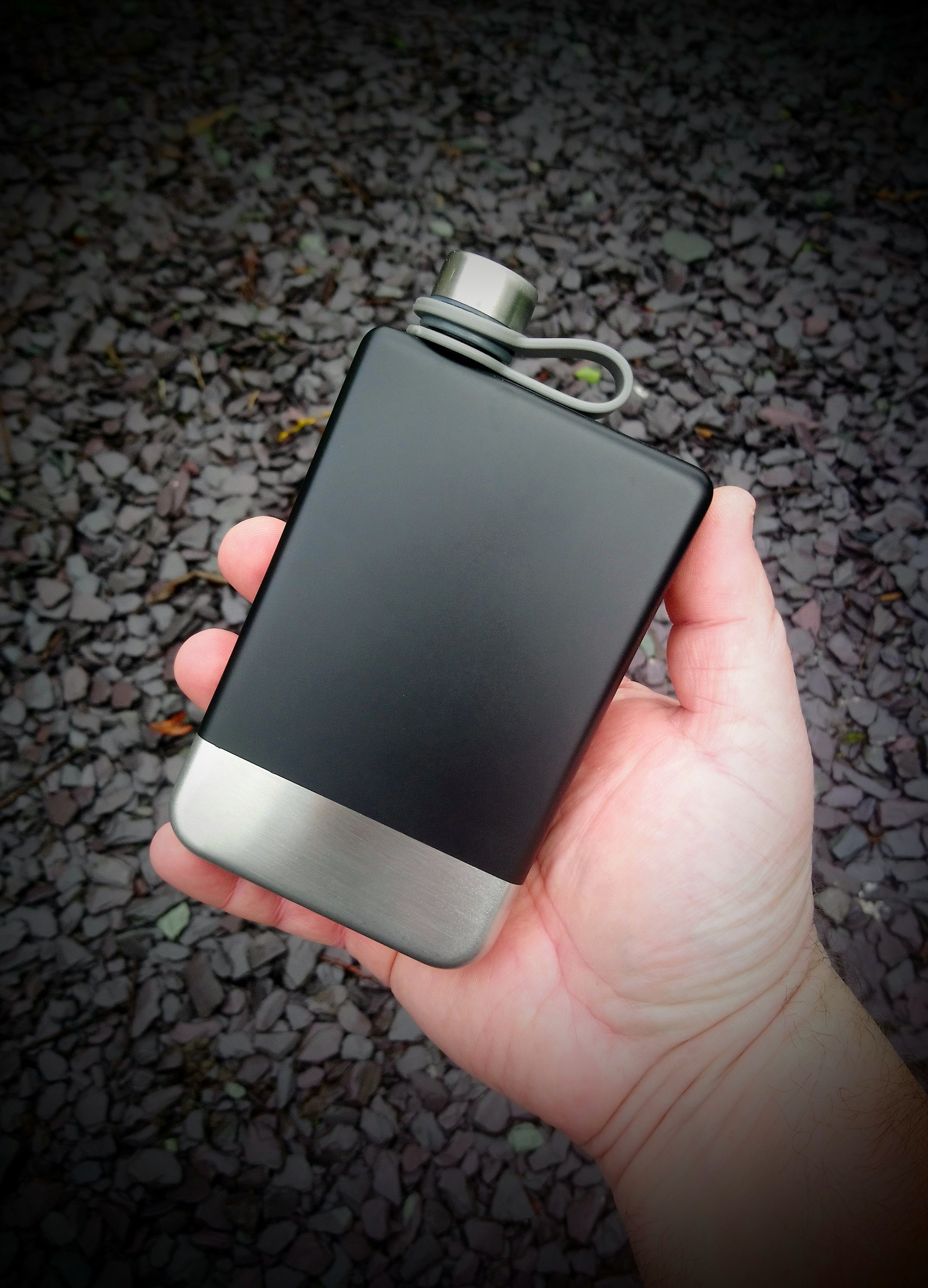 Fiaschetta Acciaio Inox Personalizzabile - Regalo Compleanno/Matrimonio, Colore Nero Con Incisione Laser - Foto 10