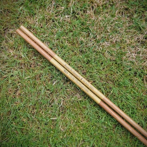 Golf alignment sticks - Iroko wood 1.0 metre - Custom colours and laser engraved name personalisation. Golf range training aid. Putting aim.