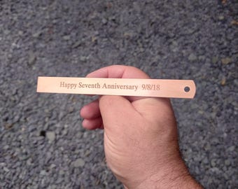 Copper personalised ruler - Laser engraved name or message. Thank you teacher. DIY gift. Back to school. EDC. 7th wedding anniversary gift.