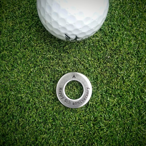 Custom golf ball marker - The Polo Mint - Stainless Steel or Zinc Magnetic ring with laser engraved initials. Game token. Necklace pendant.