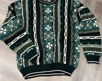 Vintage Le Tigre Knit Sweater Coogi Inspired Cosby Acrylic Crewneck Size L