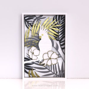Cockatoo, Laser cut files SVG, DXF vector plans, laser file, laser cut, laser svg, laser cut template, laser cutting, laser projects