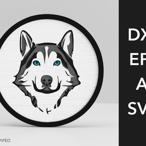 Siberian Husky SVG, Dog Multilayered Cutting File, Laser Cut File Wall Decoration, Digital File Download, Dog Husky Vector File
