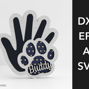 Nombre del perro Etiqueta regalo SVG, Regalos personalizados del perro, Etiquetas del conejo, Recorte de la pata, Descarga digital, archivo de pata glowforge, descarga de etiqueta de pata de perro personalizada