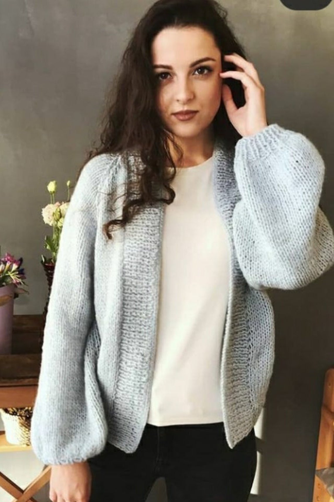 Knitted Cardigan Knitted Sweater Camel Cardigan Woolen | Etsy