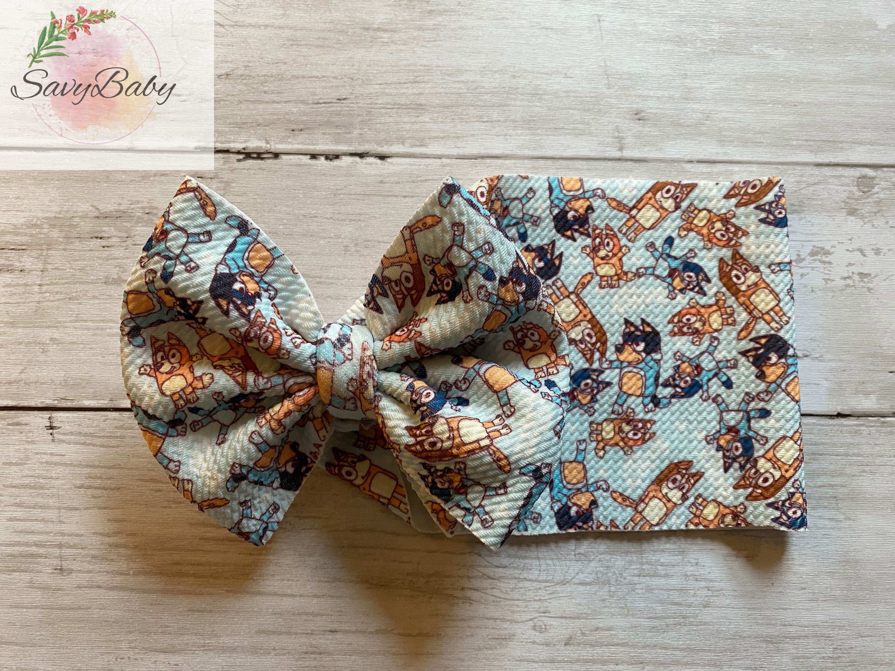 Blue Bullet Bow + Headwrap  