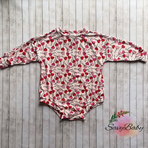 Heart lollipop long sleeve sweater romper