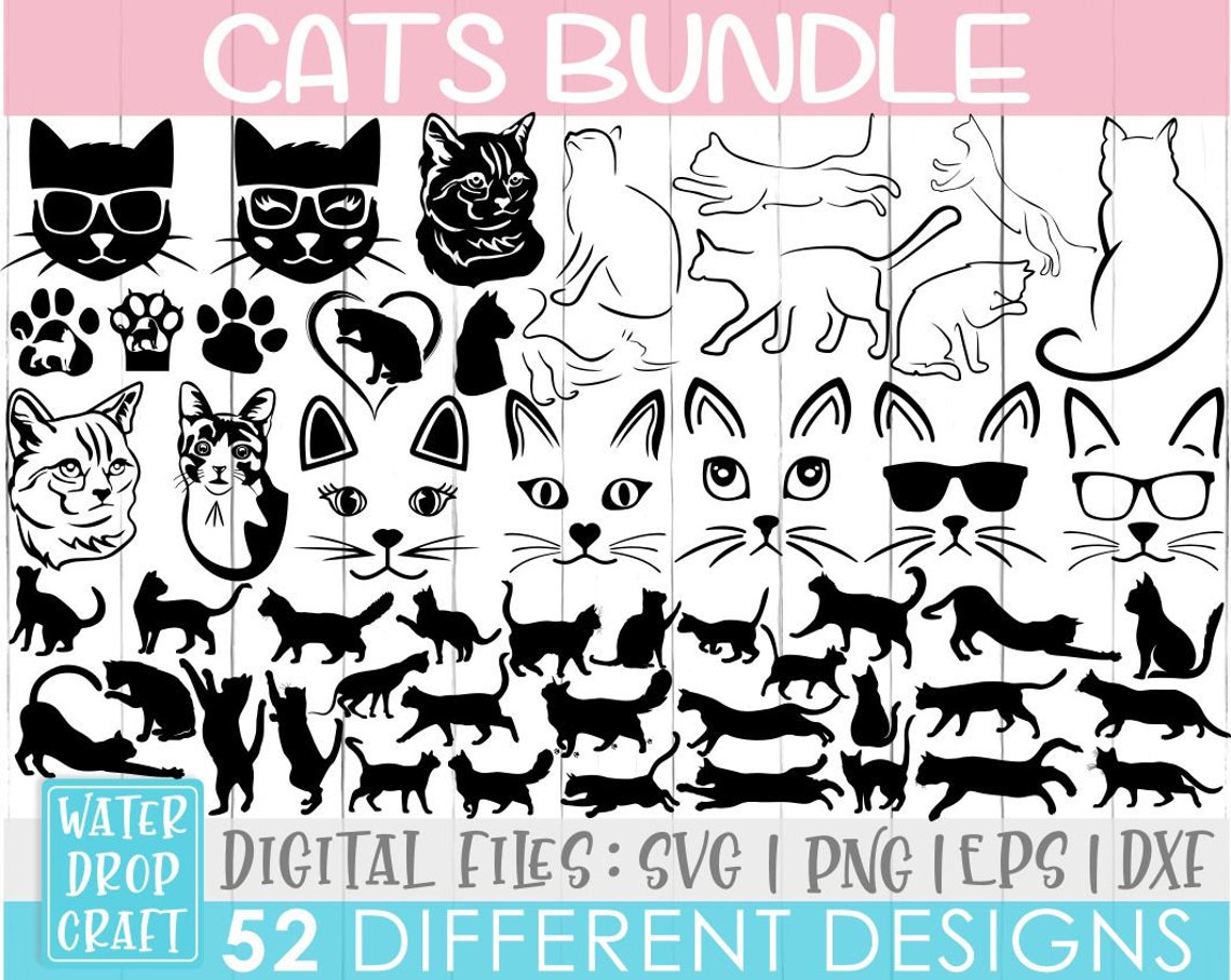 Süße Katzen Svg Katze Clipart Pfote geschnitten Dateien Etsy