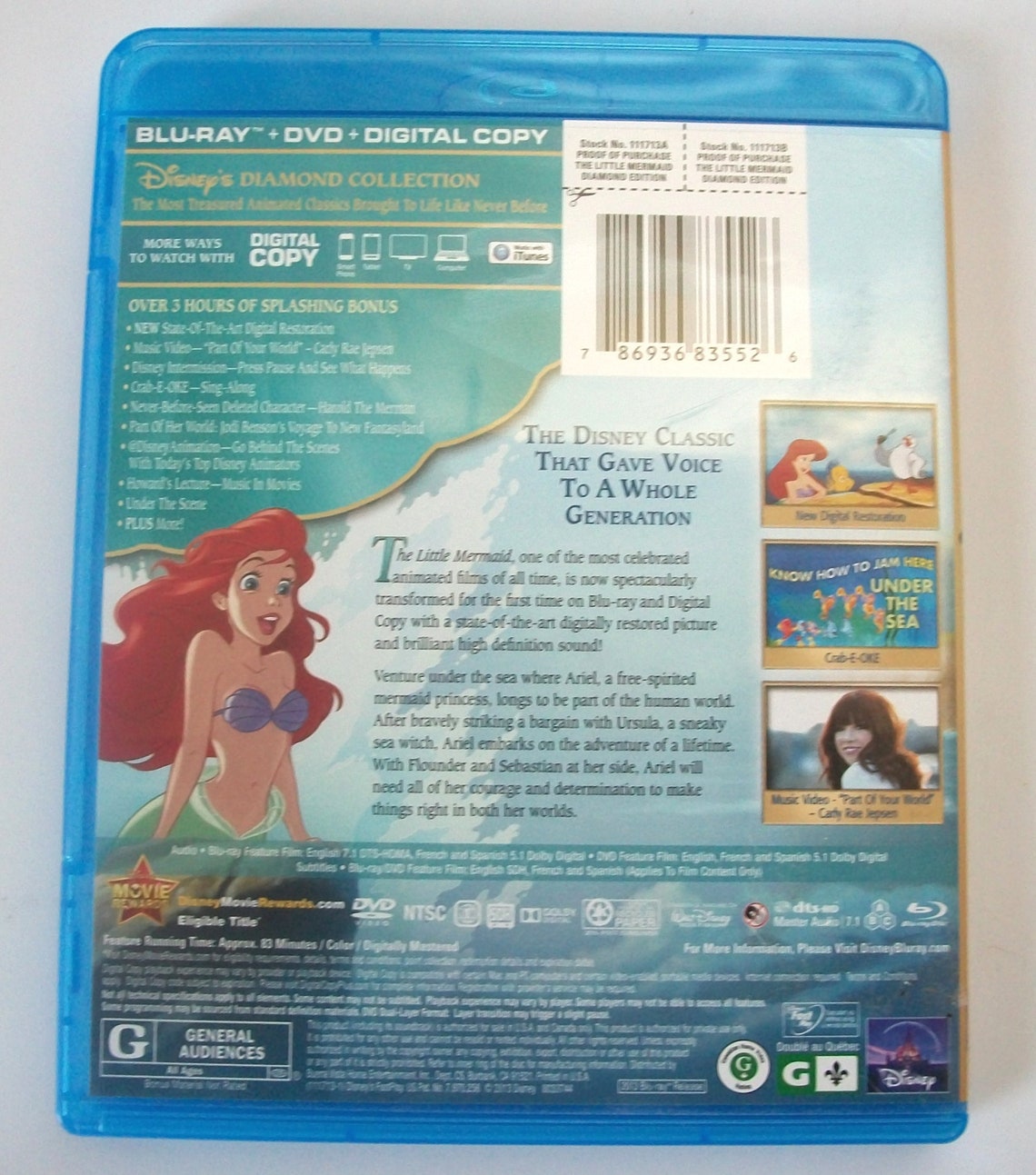 Disney The Little Mermaid Blu Ray Trilogy Lot of 3 Movies Etsy