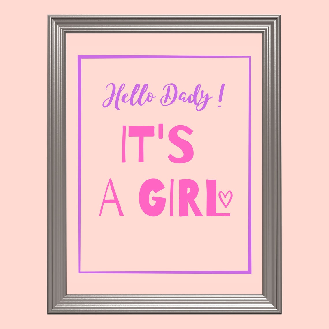 It's a Girl Printable, It's a Girl Sign, Gender Reveal Sign to Daddy ...