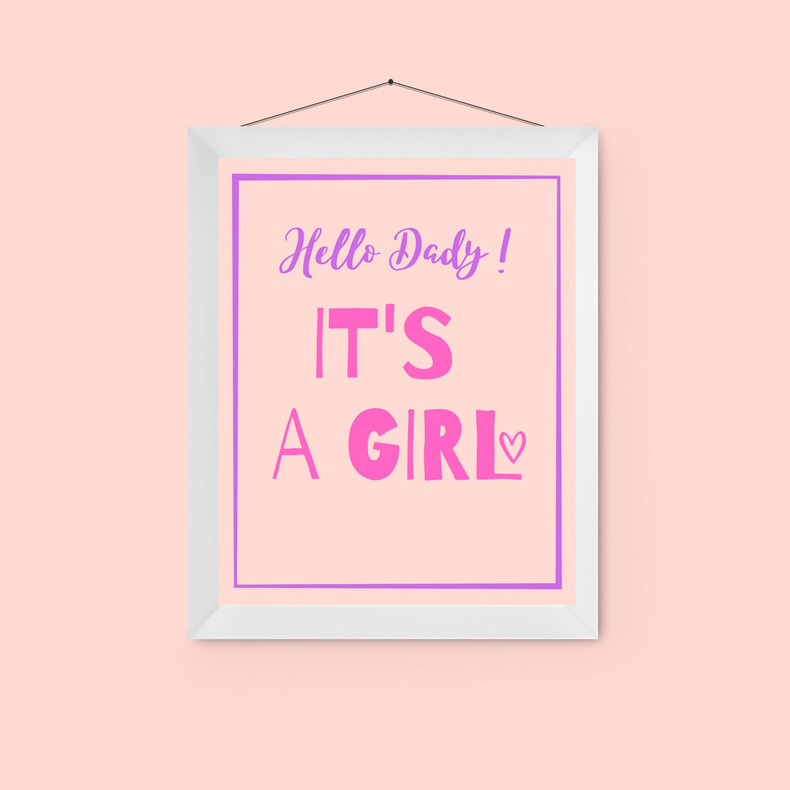 It's a Girl Printable, It's a Girl Sign, Gender Reveal Sign to Daddy ...