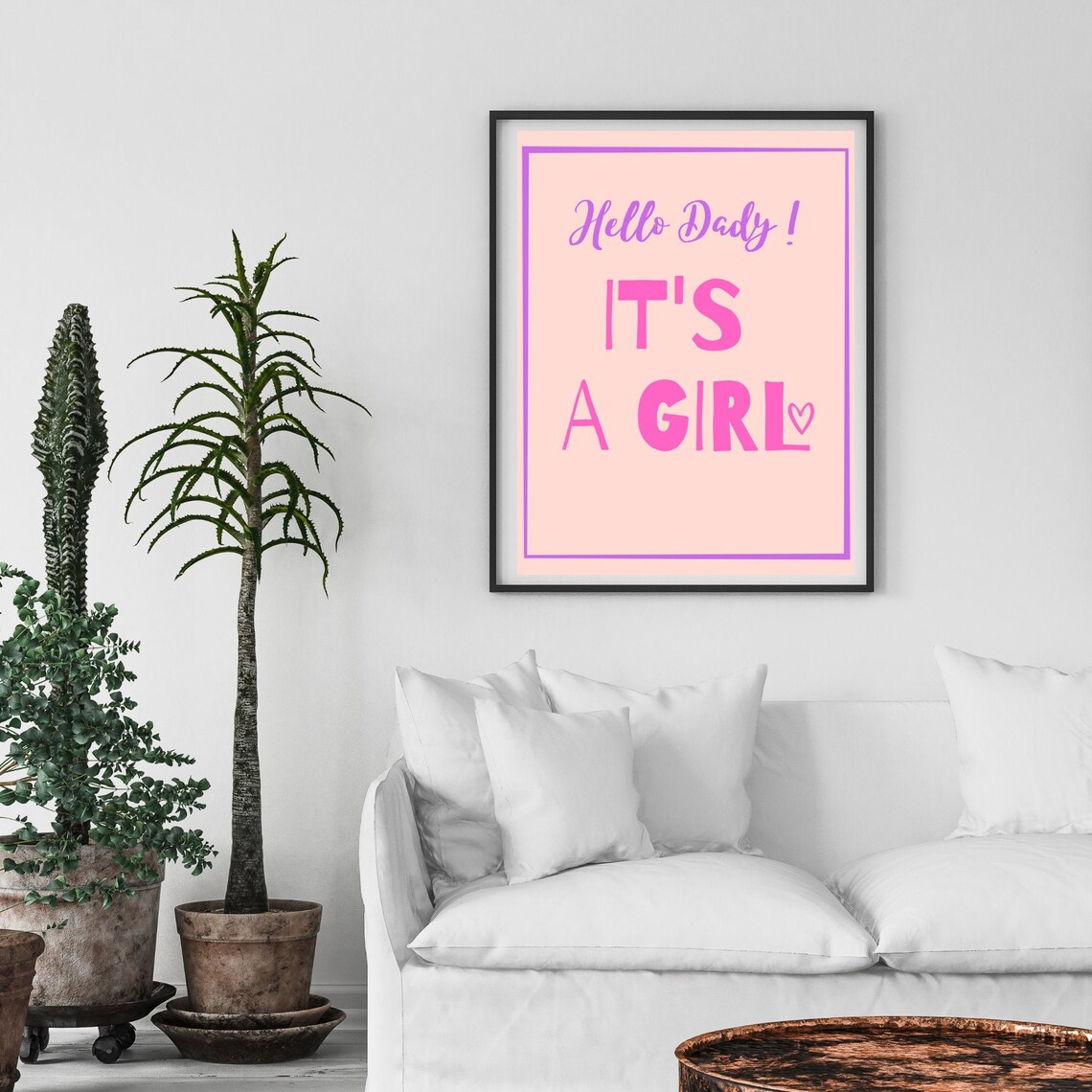 It's a Girl Printable, It's a Girl Sign, Gender Reveal Sign to Daddy ...