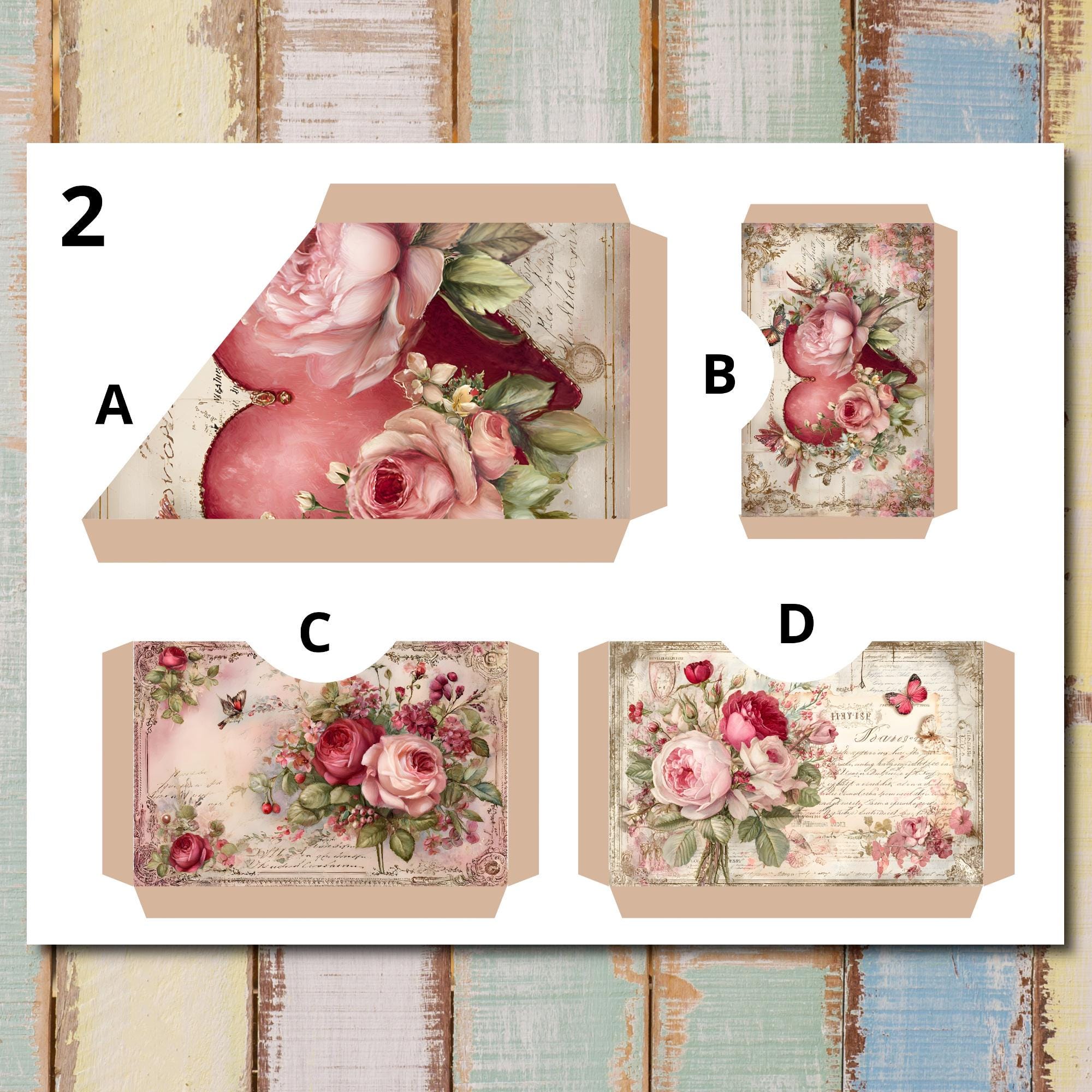 Romantic Roses Junk Journal Printable Folding Folio Craft Kit (digital ...