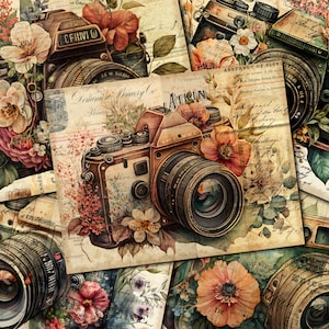 DIGITAL Photo Camera Junk Journal Kit – Vintage Printable Pages