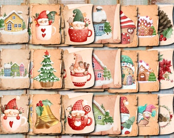 Christmas Junk Journal Printable: Holiday Ephemera, Fussy Cuts (Digital Download)
