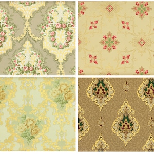 Junk Journal Digi Kit, Antique Wallpaper s, Digital Old Wallpaper, Vintage Authentic old patterns, Patterned original wall