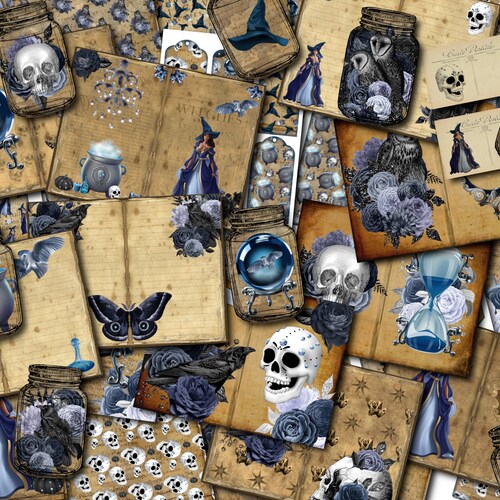 Halloween Junk Journal Kit Printable Halloween Ephemera - Etsy