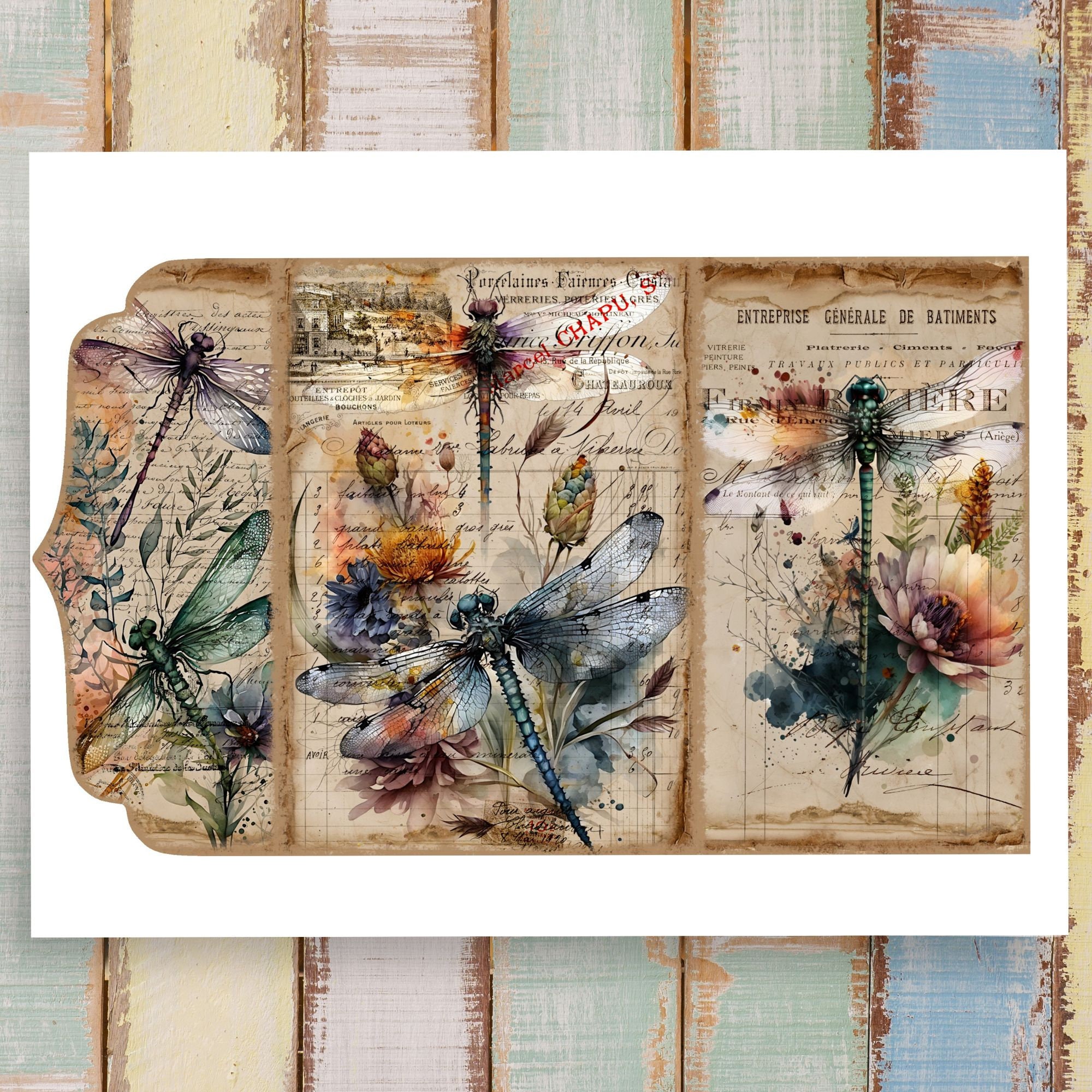 Dragonfly Junk Journal Folio: Printable Loaded Folder (digital Download ...