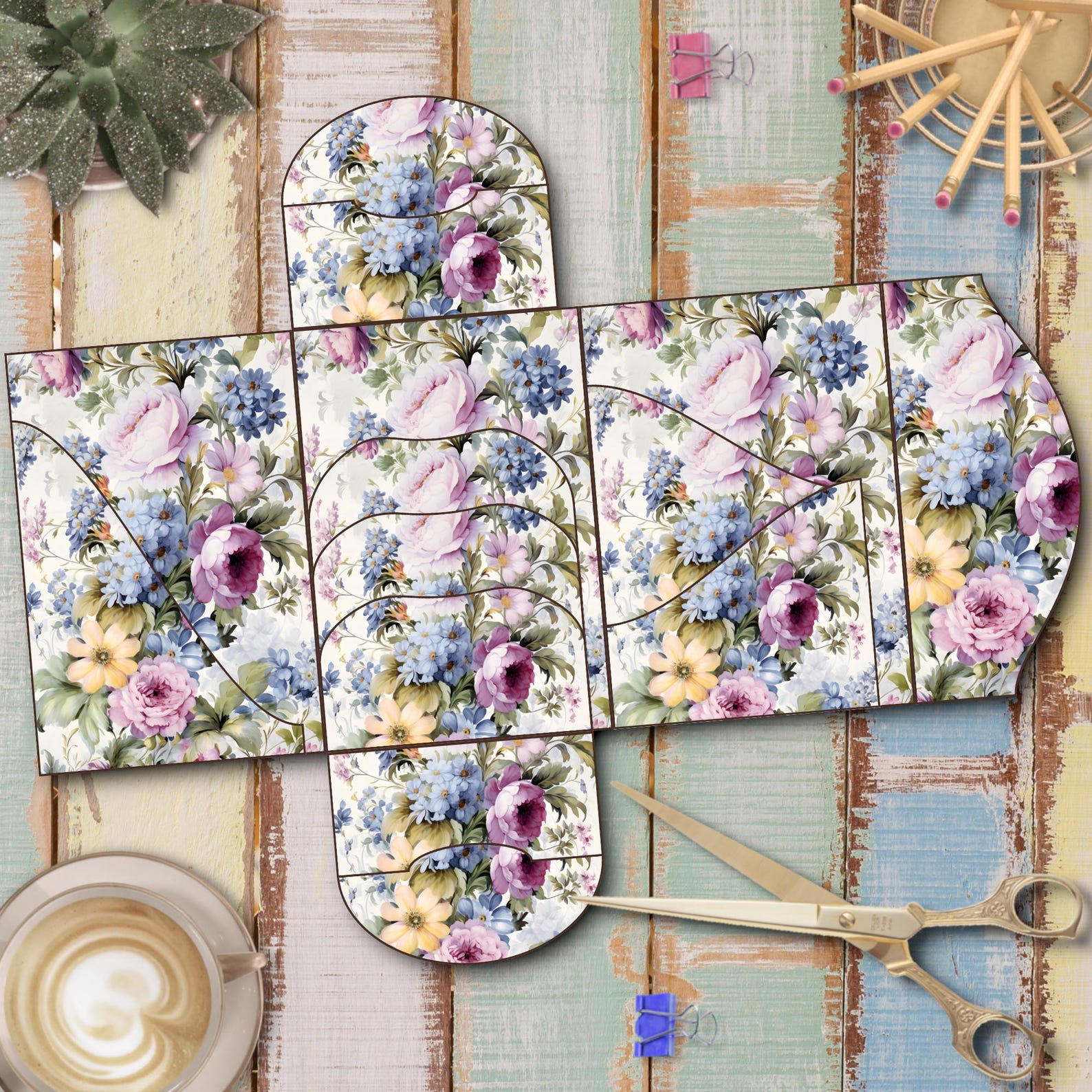 Purple Spring Junk Journal Printable Folding Folio Kit (digital ...