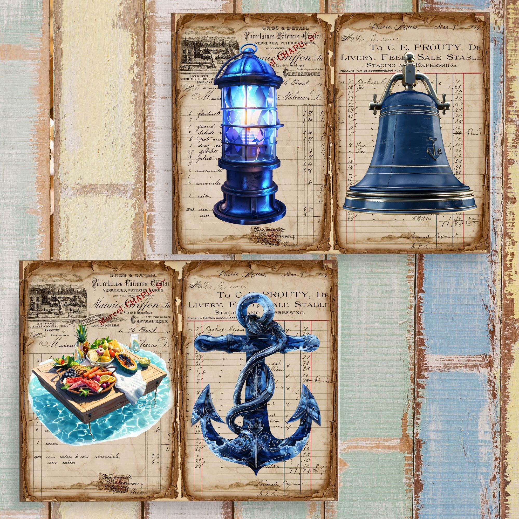 Nautical Junk Journal Kit, Ocean Theme Ephemera (digital Download) - Etsy