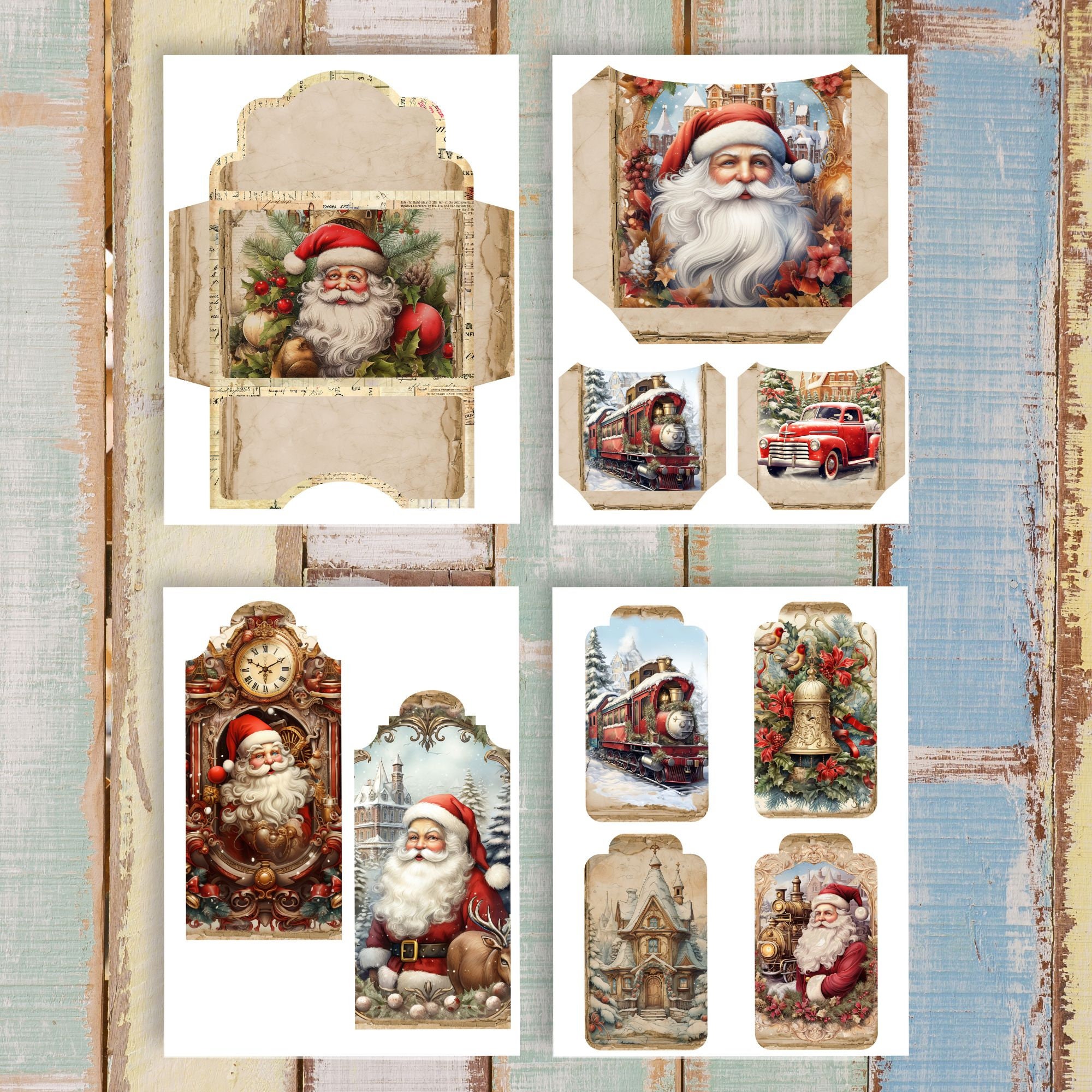 Vintage Christmas Junk Journal Kit: Ephemera, Tags, Labels (digital ...