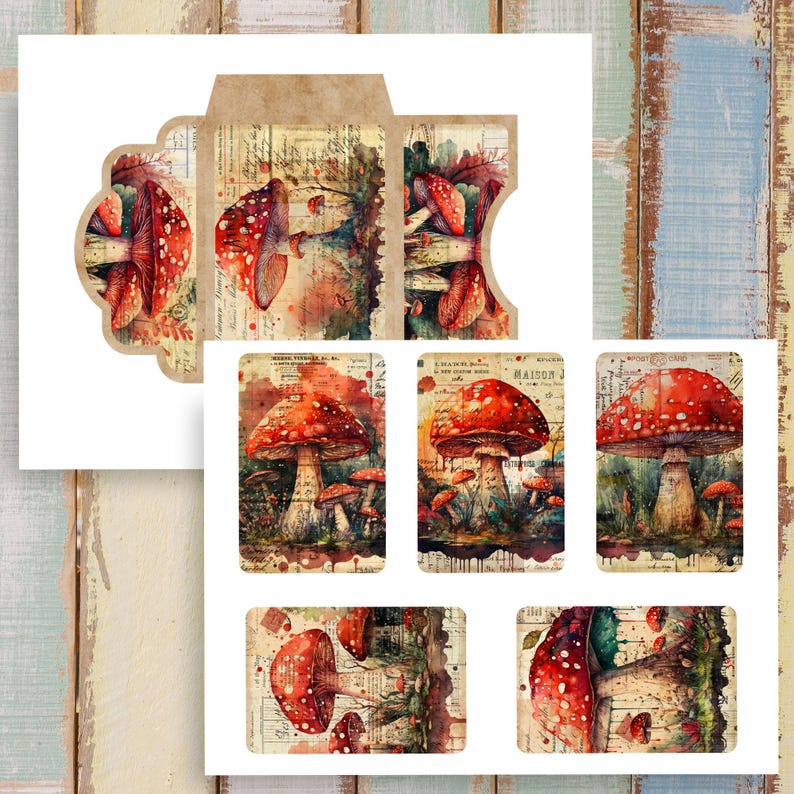 Mushroom Junk Journal Kit I: Vintage Printable Ephemera (digital ...