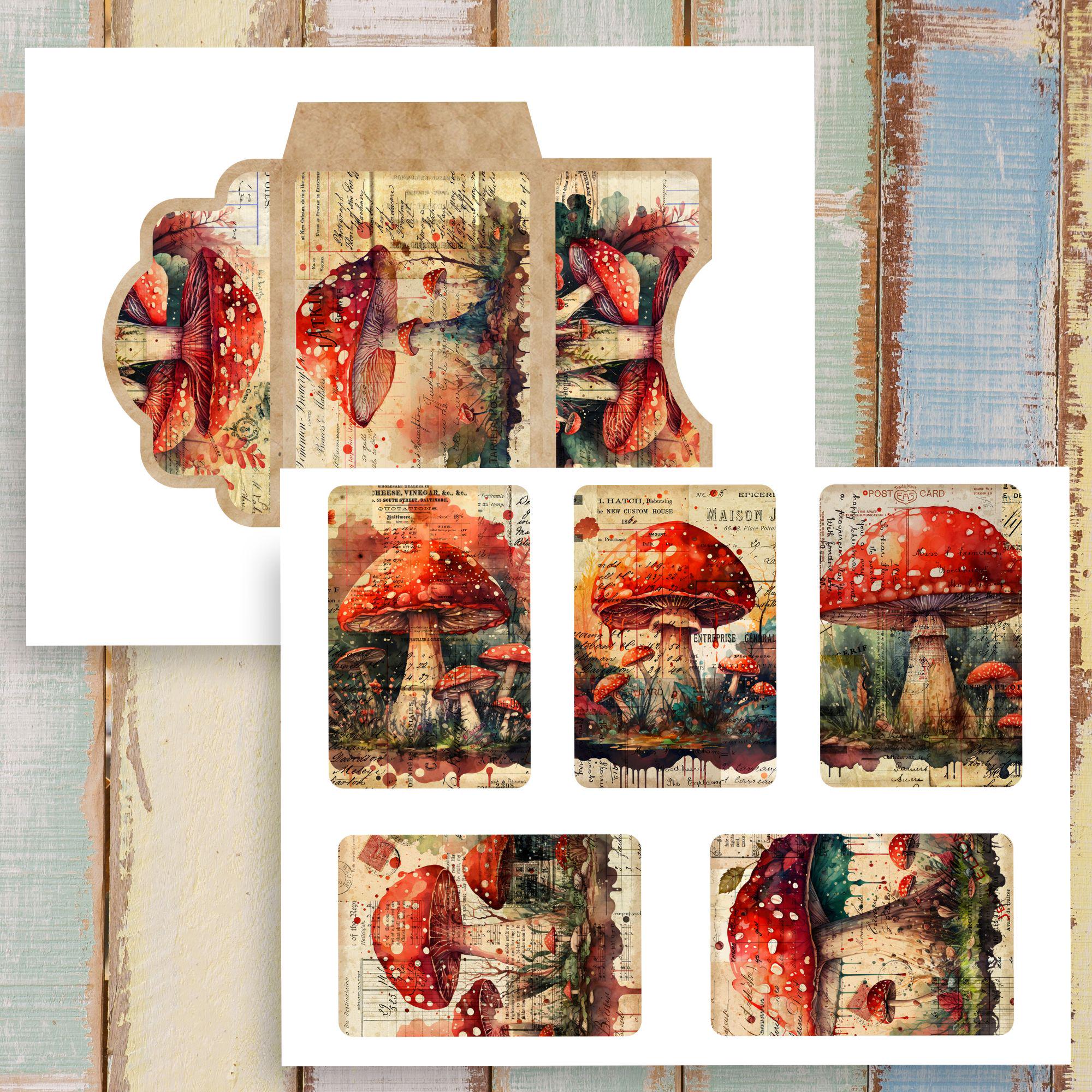 Mushroom Junk Journal Kit I: Vintage Printable Ephemera (digital ...