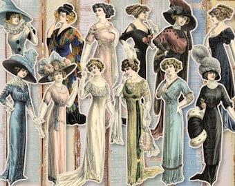 Artículos efímeros vintage para mujeres: Plantillas imprimibles para diario creativo (descarga digital)