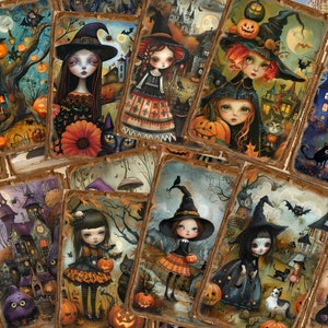 Junk Journal Kit, Whimsical Halloween Junk Journal Pages - Enchanted Halloween Printable Ephemera - Magical Journal Inserts - Set 4