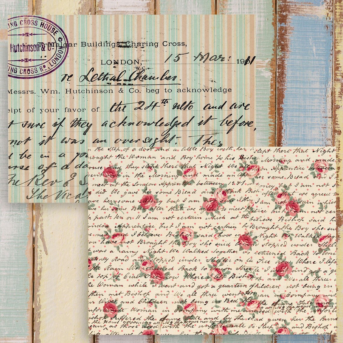 Shabby Chic Rose Digital Paper: Vintage Floral Scrapbook Backgrounds ...