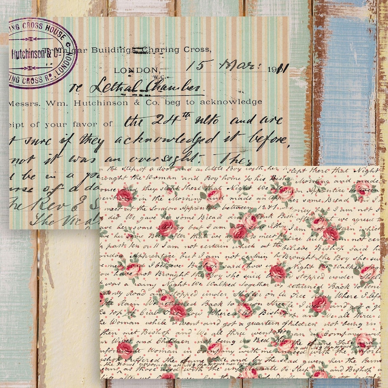 Shabby Chic Rose Digital Paper: Vintage Floral Scrapbook Backgrounds ...