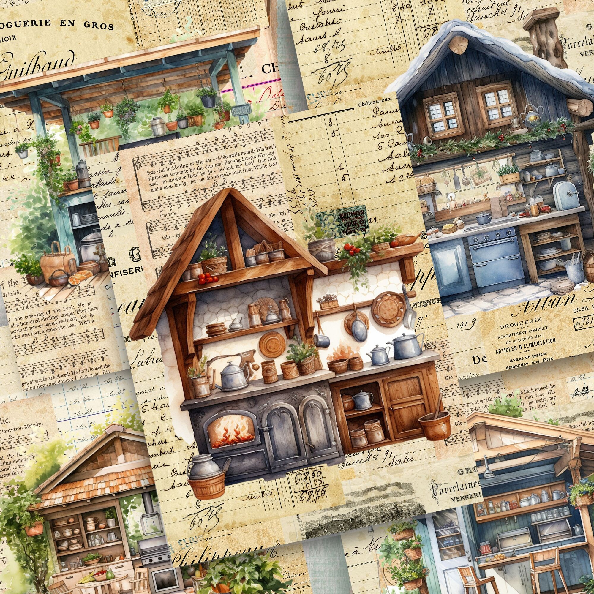 DIGITAL Cozy Fall Coffee Junk Journal Kit – Autumn Collage Papers for Coffee Lovers - FA158