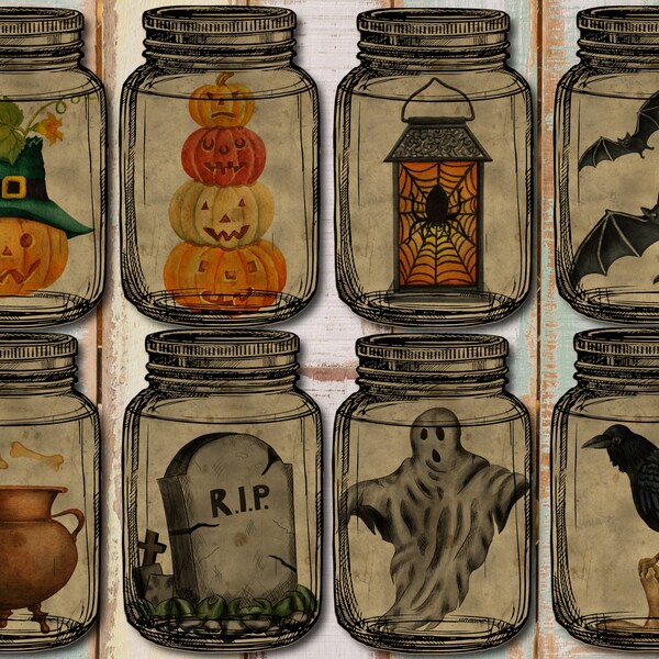 Halloween Mason Jar - Etsy