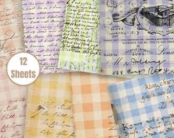 Pastel Gingham Digital Paper: Soft Plaid Scrapbook Backgrounds (Digital Download) - FA227