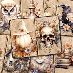 Boho Witch Junk Journal Pages, Vintage Journal Kit, Boho Halloween Junk Journal , Vintage Junk Journal Digi Kit, Printable Journal