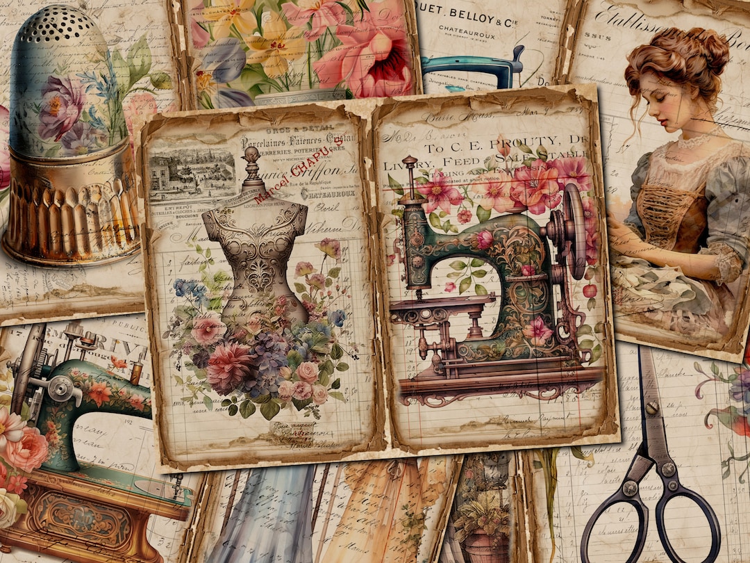 Junk Journal Printable, Vintage Sewing , Journal Pages, Sewing Junk ...