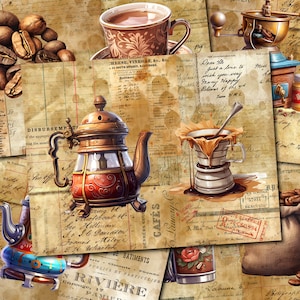 Kit DIGITALE Coffee Junk Journal – Pagine vintage stampabili