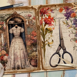Junk Journal Printable, Vintage Sewing , Journal Pages, Sewing Junk ...