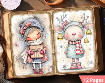 Merry Christmas Junk Journal Kit: December Daily Pages (Digital Download) - FA372
