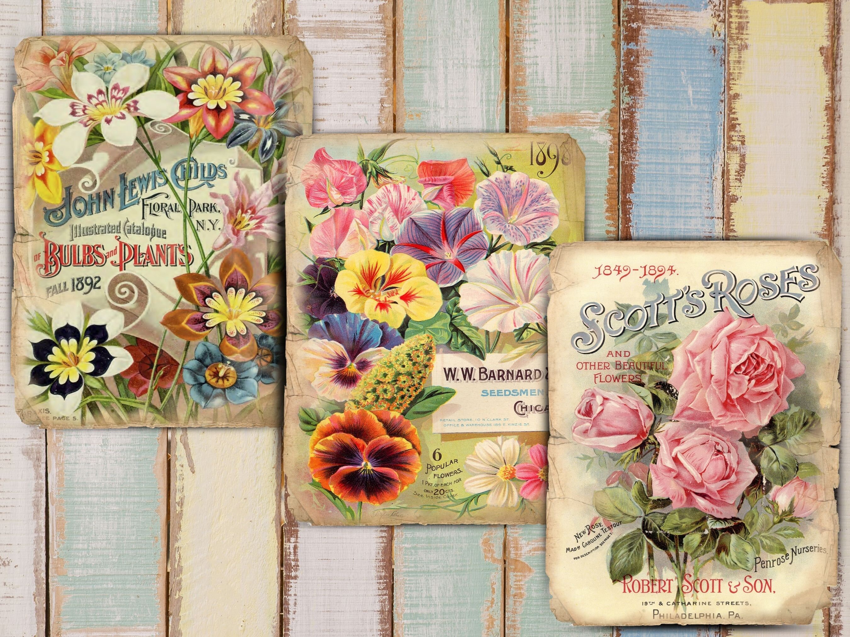 Vintage Roses Junk Journal Printable: Floral Ephemera Kit (digital Kit ...
