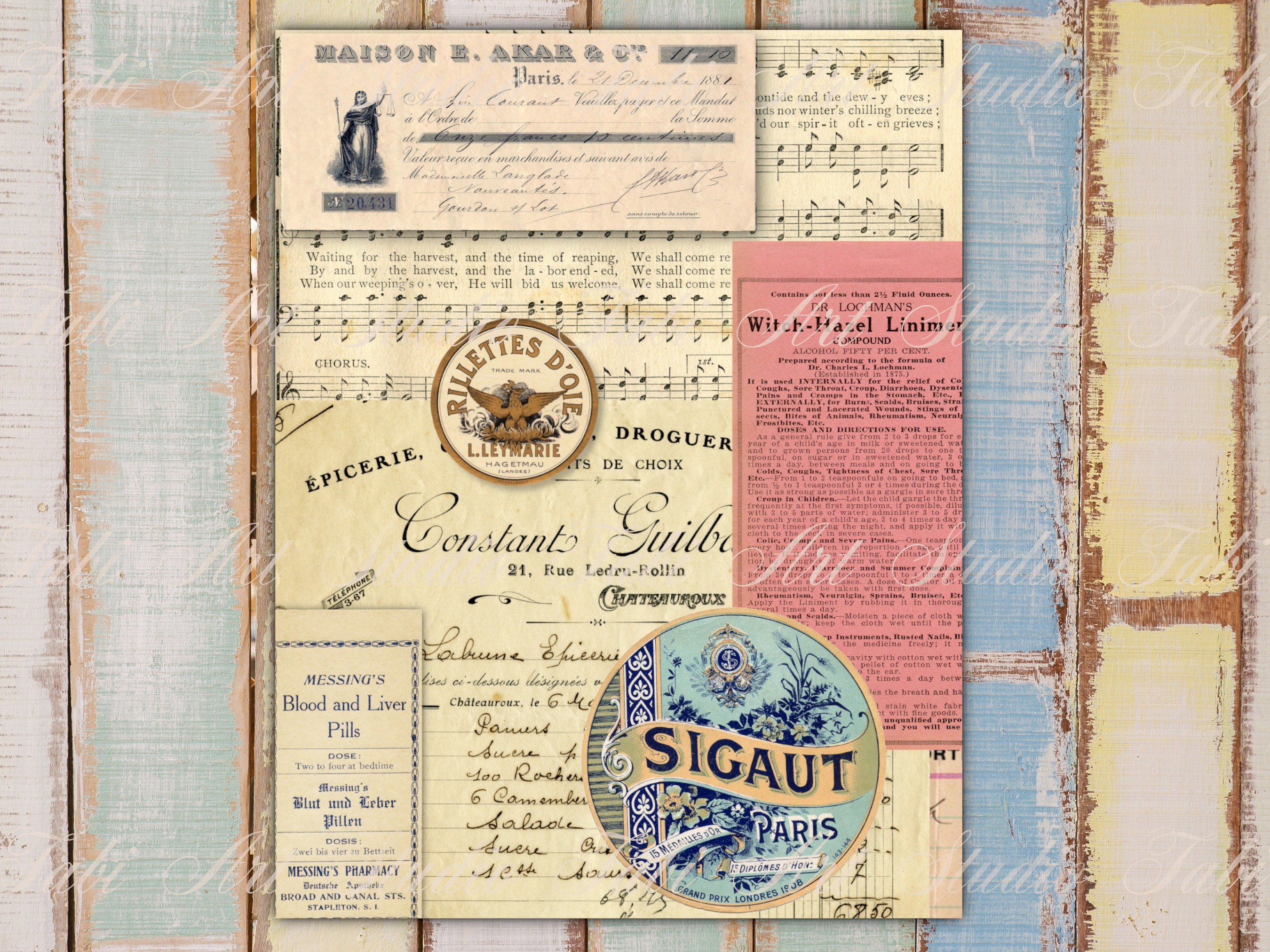 DIGITAL Ephemera Collage Papers – Junk Journal Kit - Masterboard Paper ...