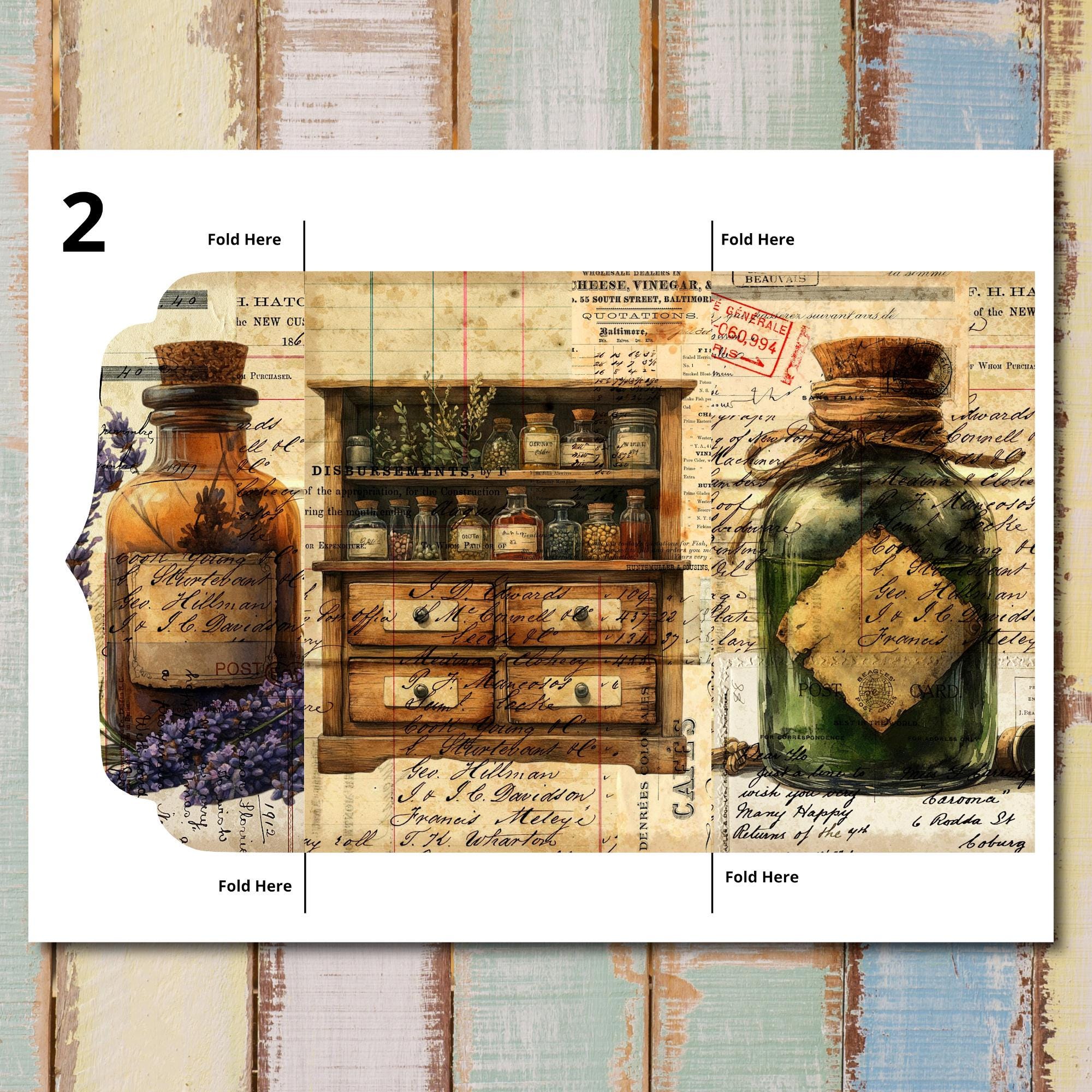 Apothecary Junk Journal Printable Folding Folio Craft Kit (digital ...