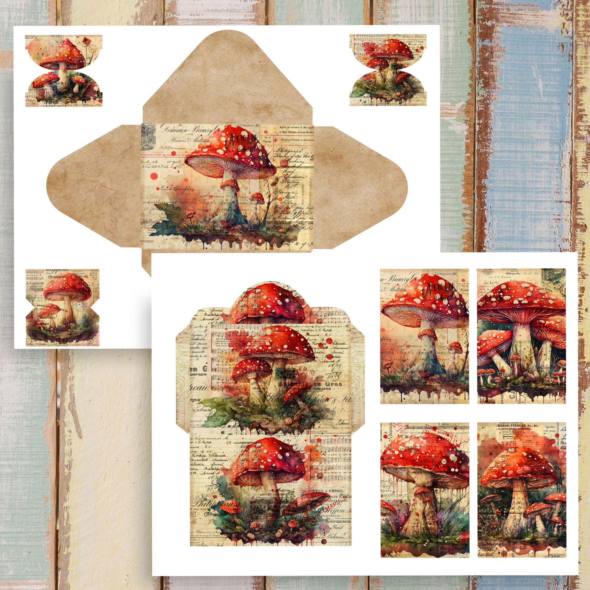 Mushroom Junk Journal Kit I: Vintage Printable Ephemera (digital ...